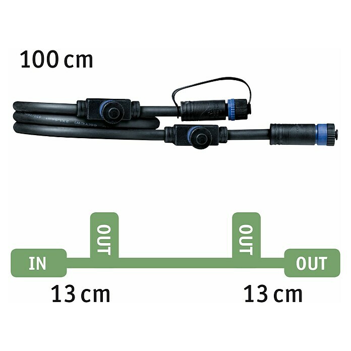 Paulmann Plug & Shine Verbindungskabel1 m, 3 Anschlüsse, IP68 Sketch