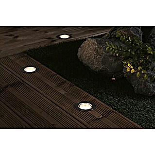 Paulmann Plug & Shine LED-Gartenspot-Set Floor (Silber, IP65, 1,3 W, Durchmesser: 7 cm, 3 Stk.)