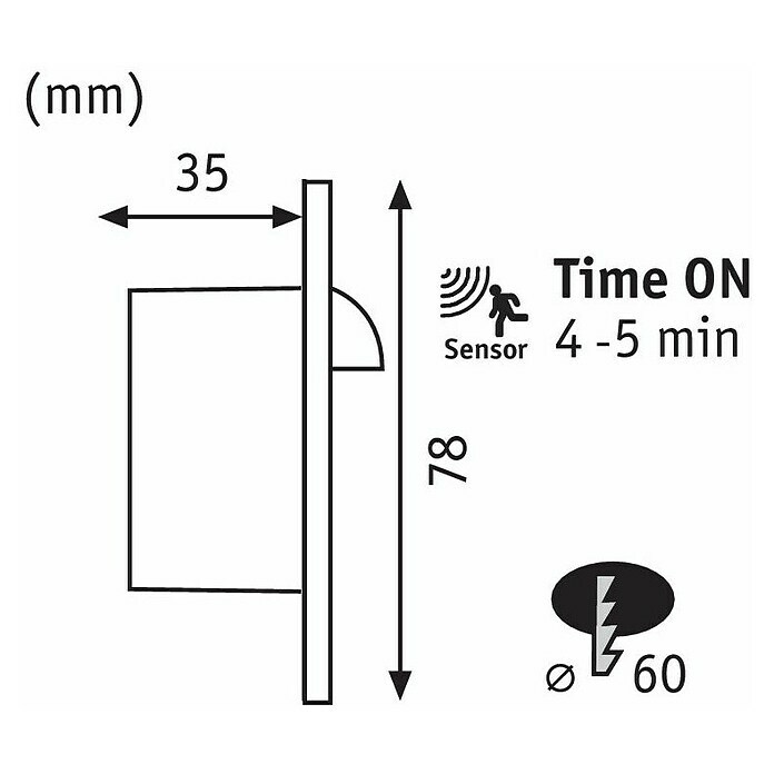 Paulmann LED-Einbauleuchte (2,7 W, Weiß, L x B: 7,8 x 7,8 cm, Rund)