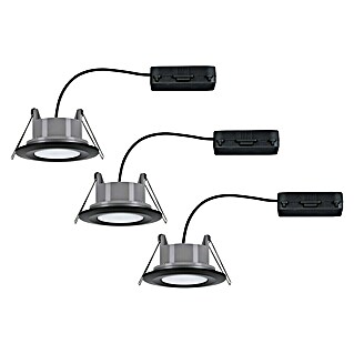 Paulmann Set ugradbenih LED svjetiljki Vali (16,5 W, Crna, 3 Kom., Topla bijela, IP65)