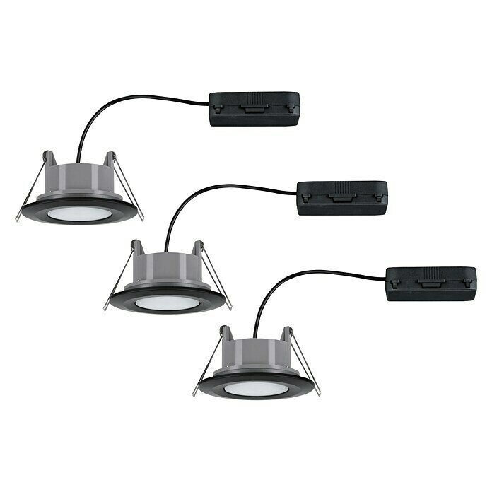 Paulmann LED-Einbauleuchten-Set Vali16,5 W, Schwarz, 3 Stk., Warmweiß, IP65 Right Side View