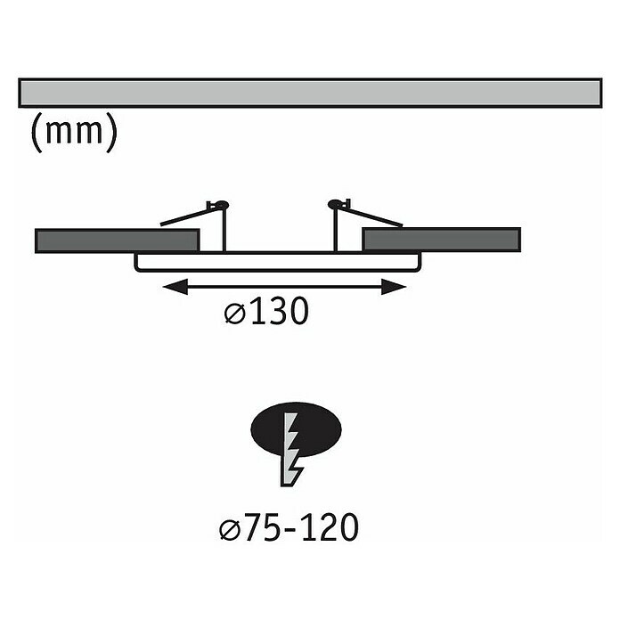 Paulmann Einbauadapter (Metall, Eisen gebürstet, Durchmesser: 13 cm) | BAUHAUS