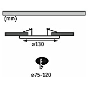 Paulmann Einbauadapter (Metall, Eisen gebürstet, Durchmesser: 13 cm) | BAUHAUS