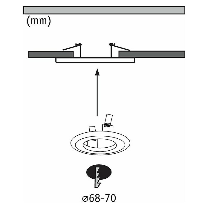 Paulmann Einbauadapter (Metall, Eisen gebürstet, Durchmesser: 13 cm) | BAUHAUS