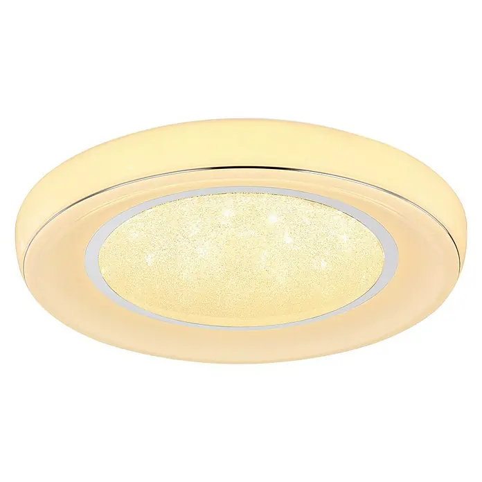 Globo Deckenleuchte rund MICKEY - 30 W, Ø x H: 660 mm x 65,5 cm - Moderne LED-Deckenleuchte mit rundem Design. Elegante Innenbeleuchtung für stilvolle Wohnräume mit indirektem Licht und Sterneneffekt.