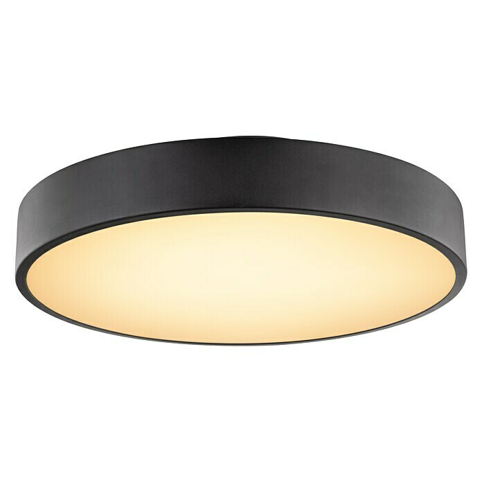 Globo Deckenleuchte rund WISS (24 W, Ø x H: 400 mm x 42,5 cm, Schwarz, Schwarz)