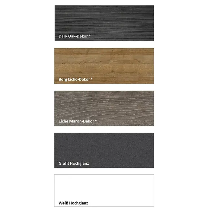 Camargue Stella LED-Spiegelschrank - B x H: 80 x 68,4 cm, Mit Beleuchtung, Dark Oak - Farbmuster von Dark Oak-Dekor, Berg Eiche-Dekor, Eiche Maron-Dekor, Grafit Hochglanz und Weiß Hochglanz.