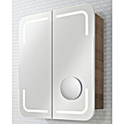 Camargue Stella LED-Spiegelschrank (B x H: 70 x 73,5 cm, Mit Beleuchtung, Mit abgerundeten Kanten, Spanplatte, Berg Eiche)