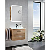 Camargue Stella LED-Spiegelschrank (B x H: 60 x 73,5 cm, Anschlag: Links, Mit abgerundeten Kanten, Spanplatte, Berg Eiche)