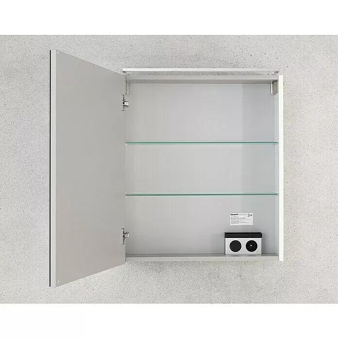 Camargue Stella LED-Spiegelschrank - B x H: 60 x 68,4 cm, Mit Beleuchtung, DIN Anschlag: Links, Eiche Maron, Spanplatte - Stimmungsaufnahme