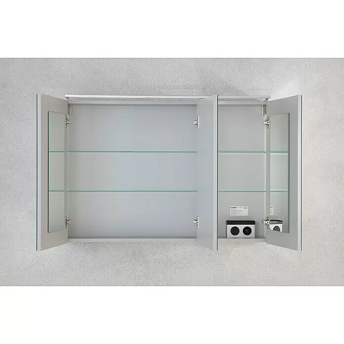 Camargue Stella LED-Spiegelschrank - B x H: 100 x 68,4 cm, Mit Beleuchtung, Dark Oak - Stimmungsaufnahme