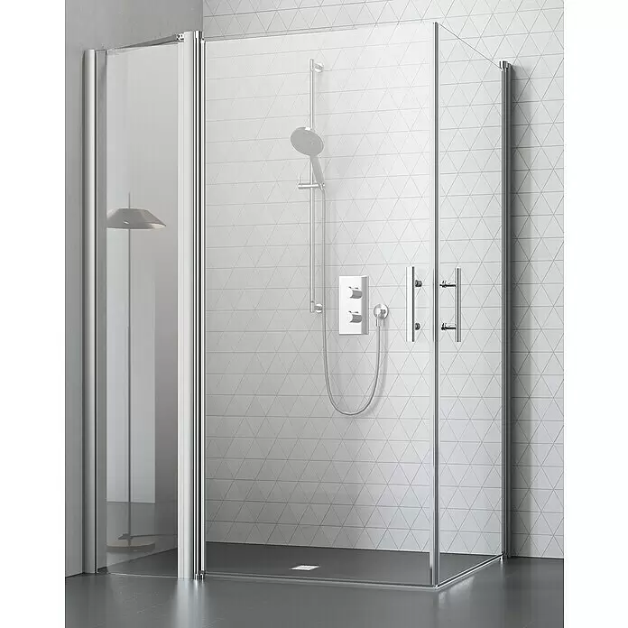 Camargue Vario Eckdusche S1+S16+S1 - 135 x 75 x 195 cm, Beschichtet, Silber, Glasstärke: 6 mm - Stimmungsaufnahme