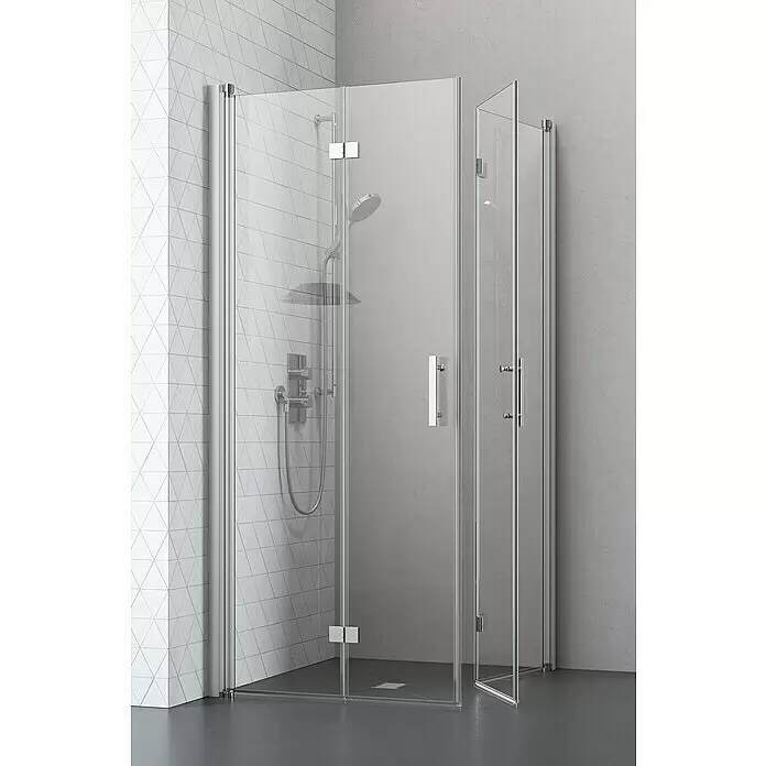 Camargue Vario Eckdusche S53+S54 - L x B x H: 90 x 100 x 195 cm, Beschichtet, Silber, Glasstärke: 6 mm - Stimmungsaufnahme