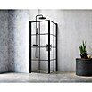 Camargue Göteborg Eckdusche G2+G2 (80 x 80 x 202,2 cm, Beschichtet, Schwarz, Glasstärke: 6 mm, DIN Anschlag: Links/Rechts) | BAUHAUS