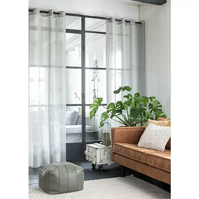 Elbersdrucke Ösenschal Elba - Grau, B x H: 140 x 255 cm, 100% Polyester - Stimmungsaufnahme
