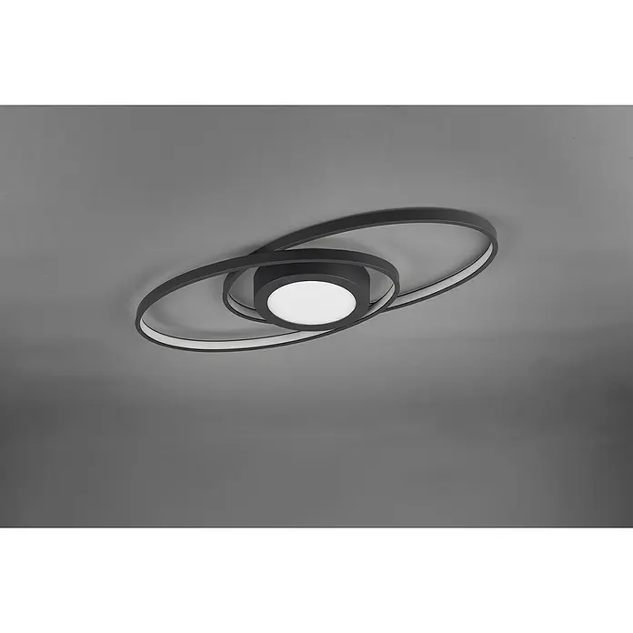 Trio Leuchten LED-Deckenleuchte Galaxy - 27 W, L x B x H: 23 x 57 x 4 cm, Weiß, Warmweiß - Moderne Deckenleuchte mit einzigartigem Design. Die Leuchte besteht aus zwei Ringen und einem runden Lichtelement in der Mitte, ideal für moderne Räume.