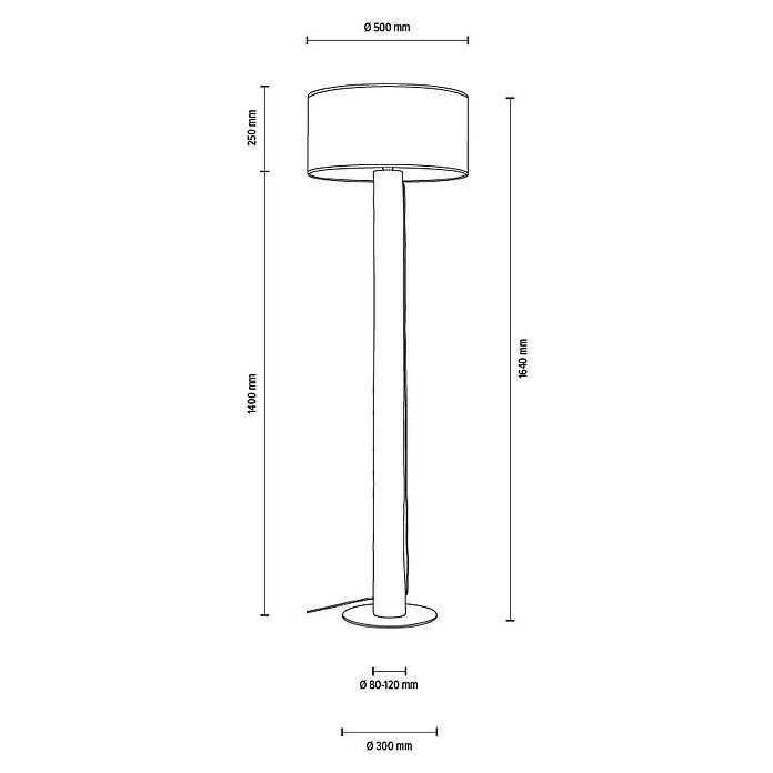 Spotlight Stehleuchte Pinia Floor (60 W, Höhe: 164 cm, Braun/Gebeizte Kiefer, Weiß, E27) | BAUHAUS