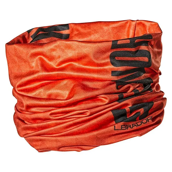 L.Brador Schlauchschal 509 P - Orange, Größe: Universal - Orangefarbener Schlauchschal mit schwarzem "LABRADOR"-Aufdruck. Vielseitiges Accessoire für Sport & Alltag, schützt vor Wind und Wetter.