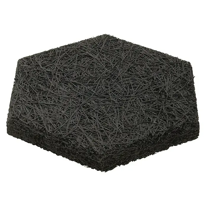 FibroTech Akustikplatte Hexagon - Schwarz, 250 x 289 x 25 mm, 18 Stk., 0,972 m² - Schwarzes Akustikpaneel mit filigraner Struktur zur Schallabsorption. Ideal zur Verbesserung der Raumakustik.