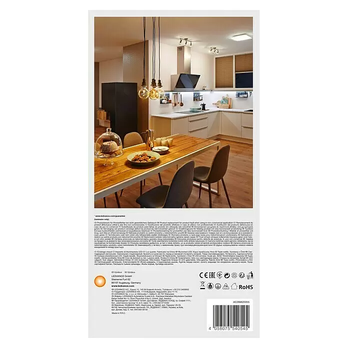 Osram LED-Deckenstrahler - 5,2 W, L x B x H: 275 x 80 x 146 mm, Nickel matt, Warmweiß, 2 Stk. - Rückansicht