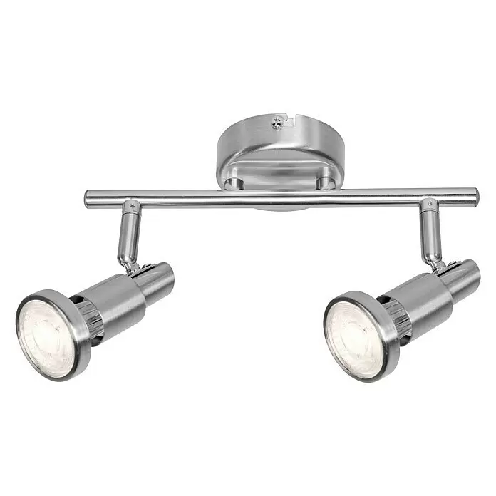 Osram LED-Deckenstrahler - 5,2 W, L x B x H: 275 x 80 x 146 mm, Nickel matt, Warmweiß, 2 Stk. - Vorderansicht