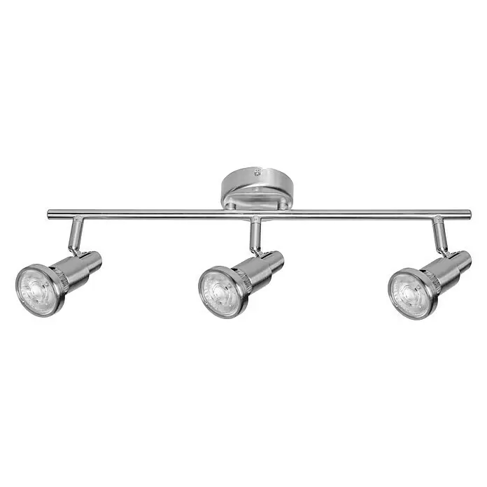 Osram LED-Deckenstrahler - 7,8 W, L x B x H: 465 x 80 x 146 mm, Nickel matt, Warmweiß, 3 Stk. - Vorderansicht