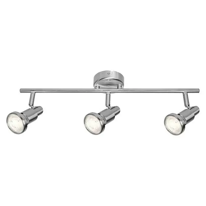 Osram LED-Deckenstrahler - 7,8 W, L x B x H: 465 x 80 x 146 mm, Nickel matt, Warmweiß, 3 Stk. - Vorderansicht