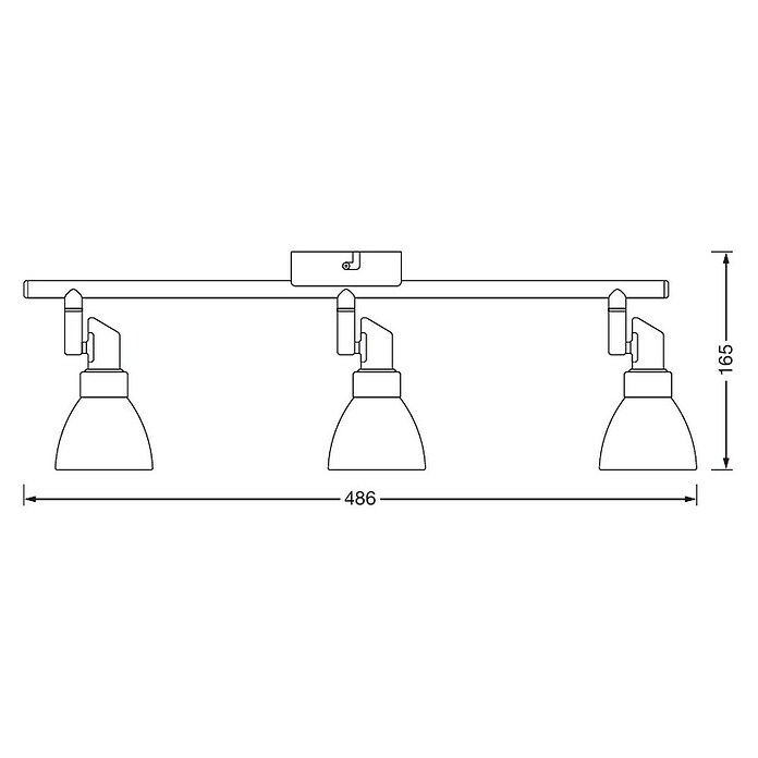 Osram LED-Deckenstrahler (3 x 2 W, Farbe: Weiß/Silber, L x B x H: 46,5 x 8 x 16 cm)