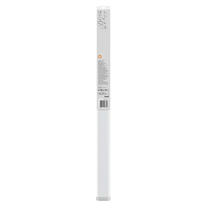 Osram LED-Lichtleiste Switch Batten - L x B x H: 57,3 x 2,2 x 3 cm, Lichtfarbe: Warmweiß, 8 W - Das Bild zeigt eine Produktverpackung. Die Verpackung ist schmal und länglich und enthält Informationen zu dem Produkt, inklusive Barcode.