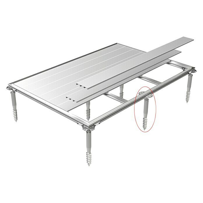 Biohort Schraubfundament Europa 2a (0,78 x 2,22 x 0,04 m, Aluminium)