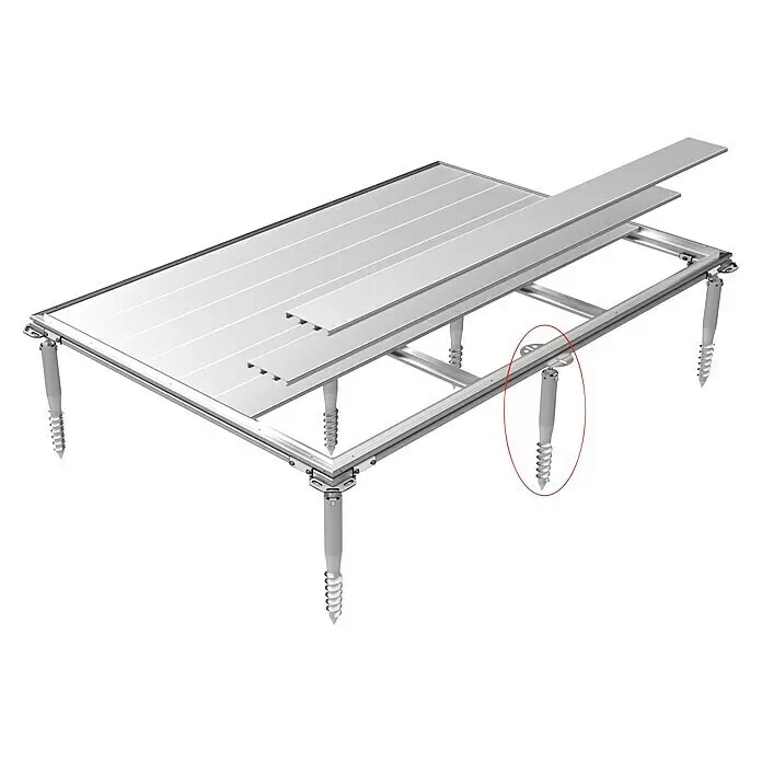 Biohort SmartBase PLUS Erweiterungskit SmartBase Plus für Zusatztür - Passend für: Böden und Wiesen - Silberner, metallischer tragbarer Tisch mit Lattenplatte und Schraubbeinen zur einfachen Montage.