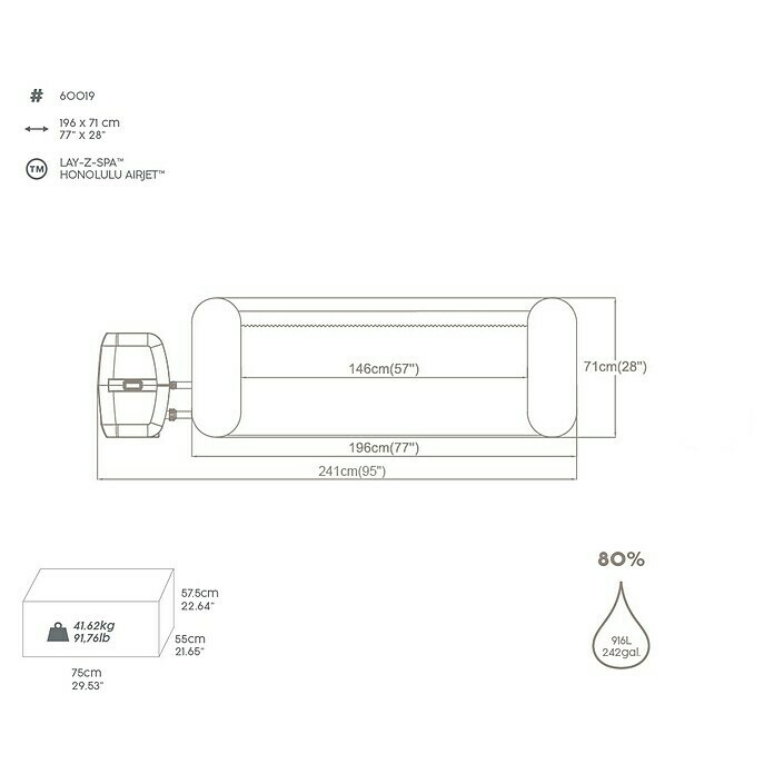 Bestway Mobil-Whirlpool Honolulu (Ø x H: 196 x 71 cm, 916 l) | BAUHAUS