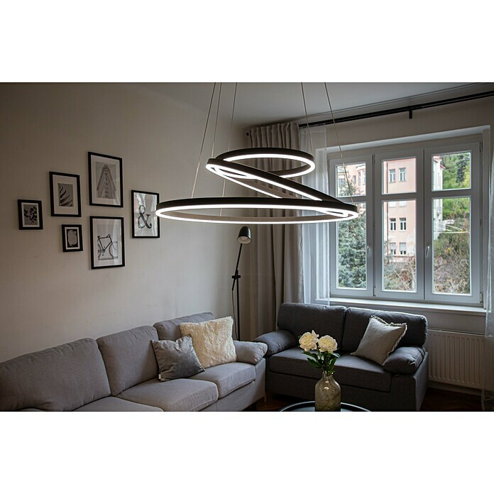Direct Signs LED-Pendelleuchte Noble (Höhe: 150 cm, Schwarz, Durchmesser:  800 mm) | BAUHAUS