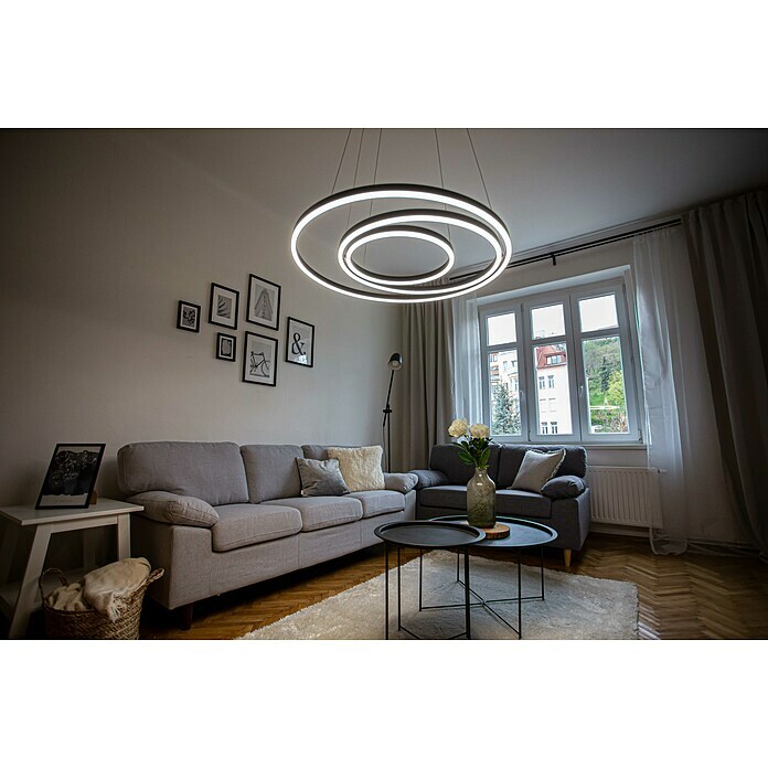 Direct Signs LED-Pendelleuchte Noble (Höhe: 150 cm, Schwarz, Durchmesser: 800 mm) | BAUHAUS