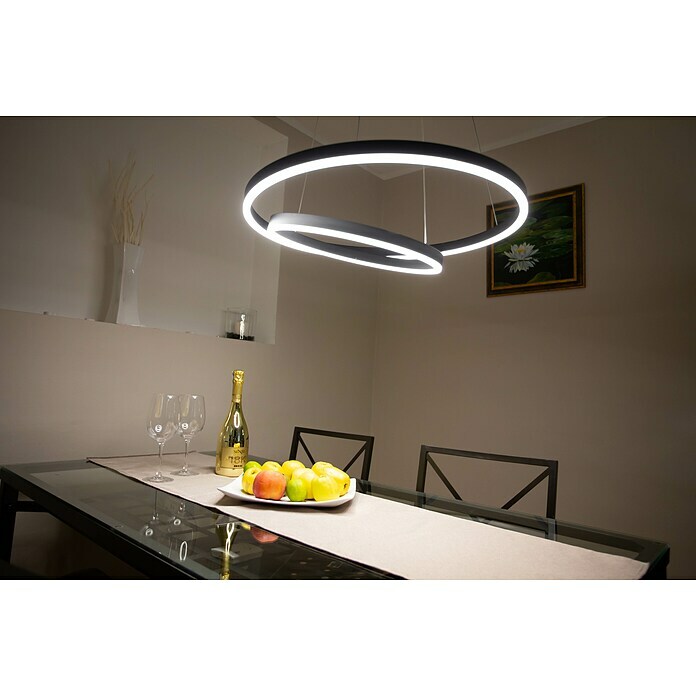 Direct Signs LED-Pendelleuchte Noble (Höhe: 150 cm, Schwarz, Durchmesser: 600 mm) | BAUHAUS