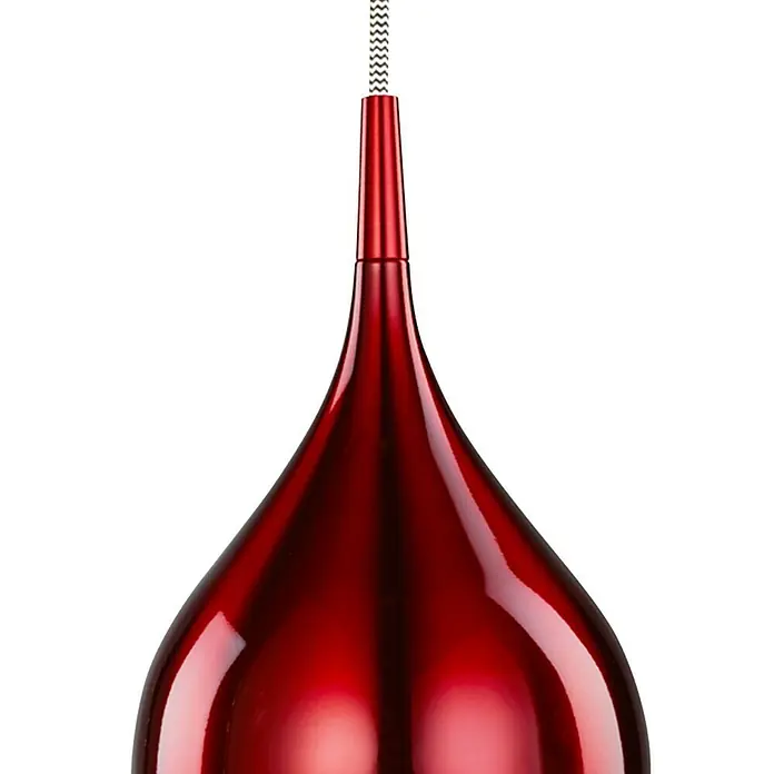 Searchlight Pendelleuchte Vibrant - 40 W, L x B x H: 12 x 12 x 142 cm, Rot, E14, 120 mm - Rote Pendelleuchte mit glänzender Oberfläche. Elegantes Design für stilvolle Innenräume.