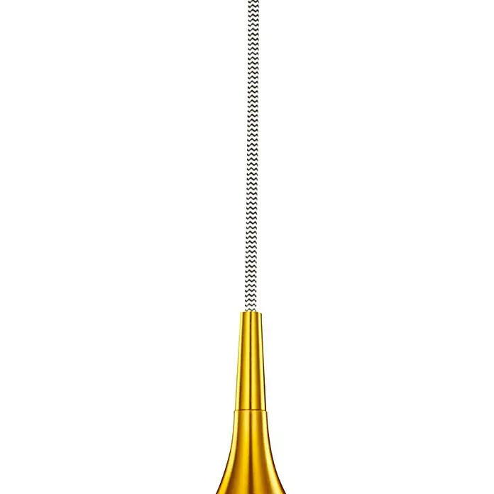 Searchlight Pendelleuchte Vibrant40 W, L x B x H: 12 x 12 x 142 cm, Gold, E14, 120 mm - Goldene Hängelampe mit einem gemusterten Kabel. Das schlanke Design der Lampe ist ein echter Hingucker.