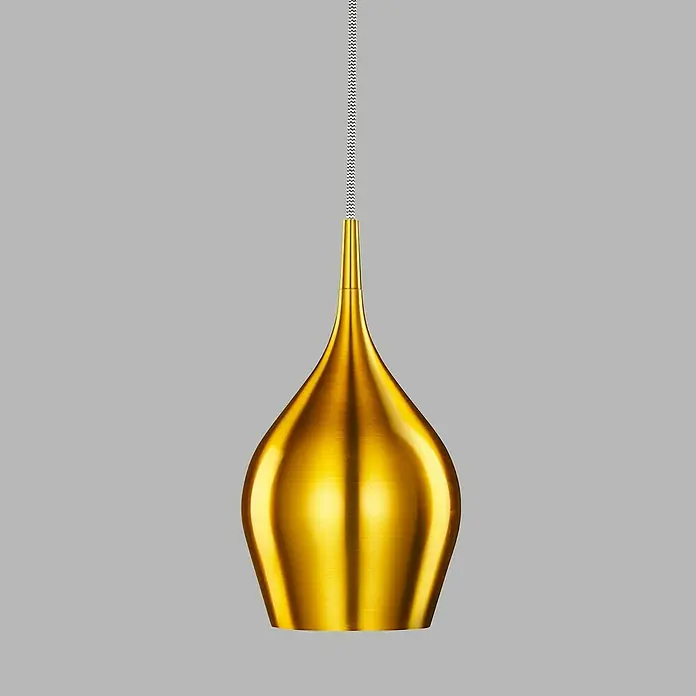 Searchlight Pendelleuchte Vibrant - 60 W, L x B x H: 26 x 26 x 160 cm, Gold, E27, 260 mm - Goldene Pendelleuchte mit stilvollem Design und auffälliger Form. Perfekt, um jedem Raum einen Hauch von Eleganz zu verleihen.
