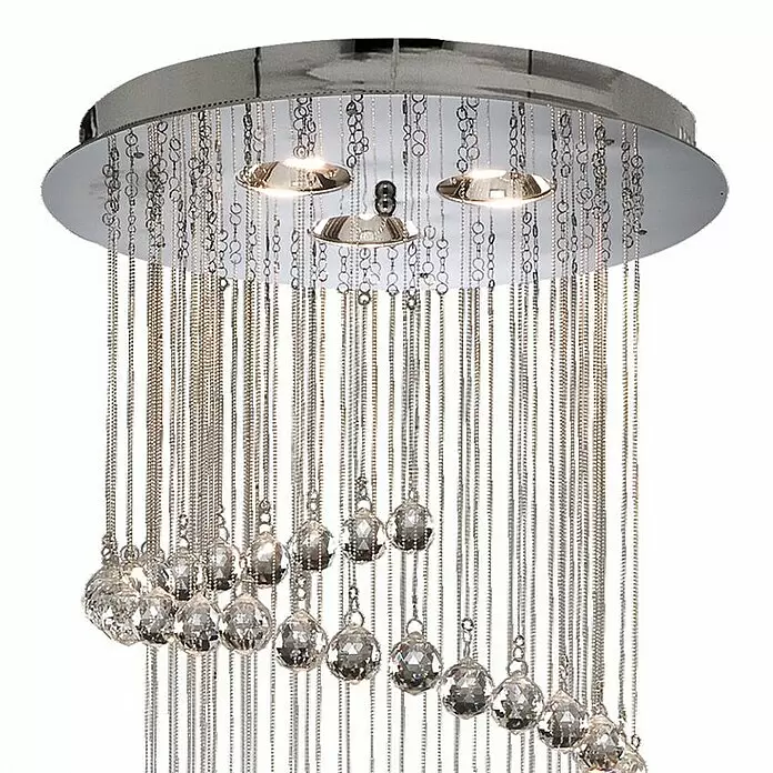 Searchlight Pendelleuchte Hallway 2 - 165 W, L x B x H: 39 x 39 x 80 cm, Chrom, G9, Single - Detailaufnahme