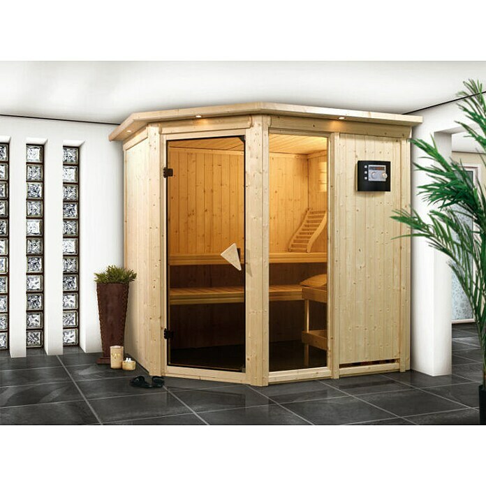 Karibu Systemsauna (Ohne Ofen, 151 x 196 x 198 cm)