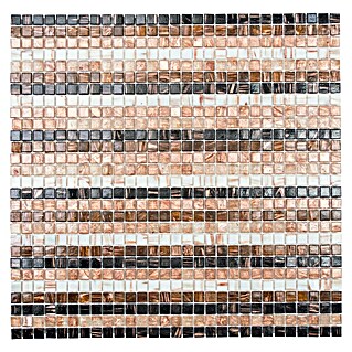 Mozaik pločica Quadrat Mix XGM ST55 (32,7 x 30,5 cm, Smeđa-bež-bijela, Sjaj)