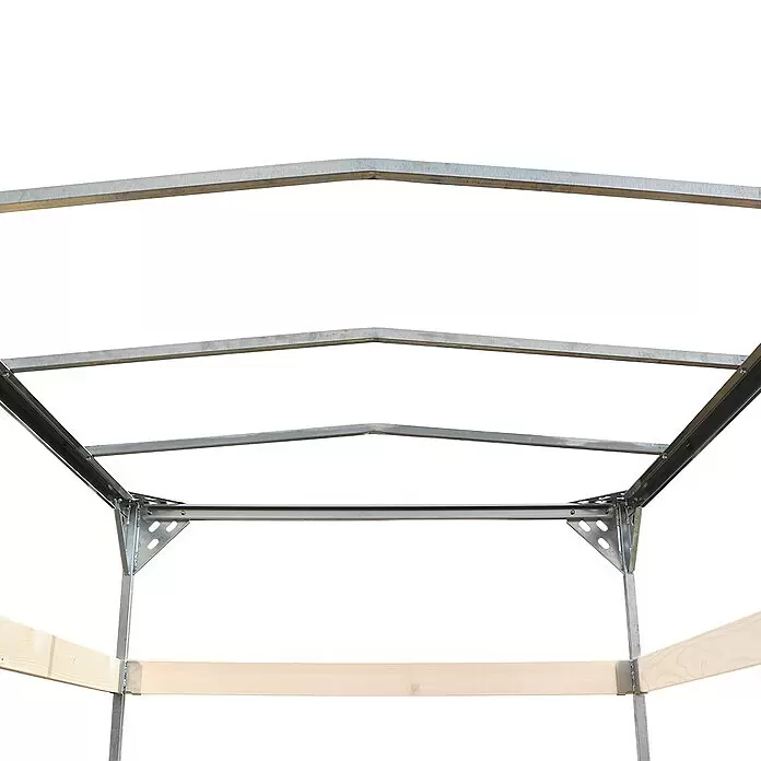 Stema Hochplanen-Set 25-13 - Passend für: Stema Anhänger Basic -25-13er-Serie, Höhe: 100 cm - Verzinkter Stahlrahmen mit Giebeldach und Holzgrundbalken. Für Schuppen- oder Gewächshausbau.