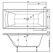 Ottofond Whirlpool Tacoma (180 x 80 cm, Sanitäracryl, Weiß, Komfort) | BAUHAUS