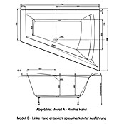 Ottofond Whirlpool Cebu 2 (175 x 135 cm, Sanitäracryl, Weiß, Premium, Rechtsseitig) | BAUHAUS