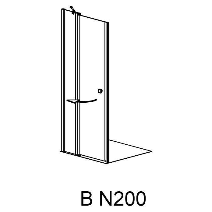 GEO Hit Nischendusche (100 x 202,2 cm, Unbeschichtet, Stärke: 6 mm, Silber)