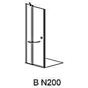 GEO Hit Nischendusche (100 x 202,2 cm, Unbeschichtet, Stärke: 6 mm, Silber)