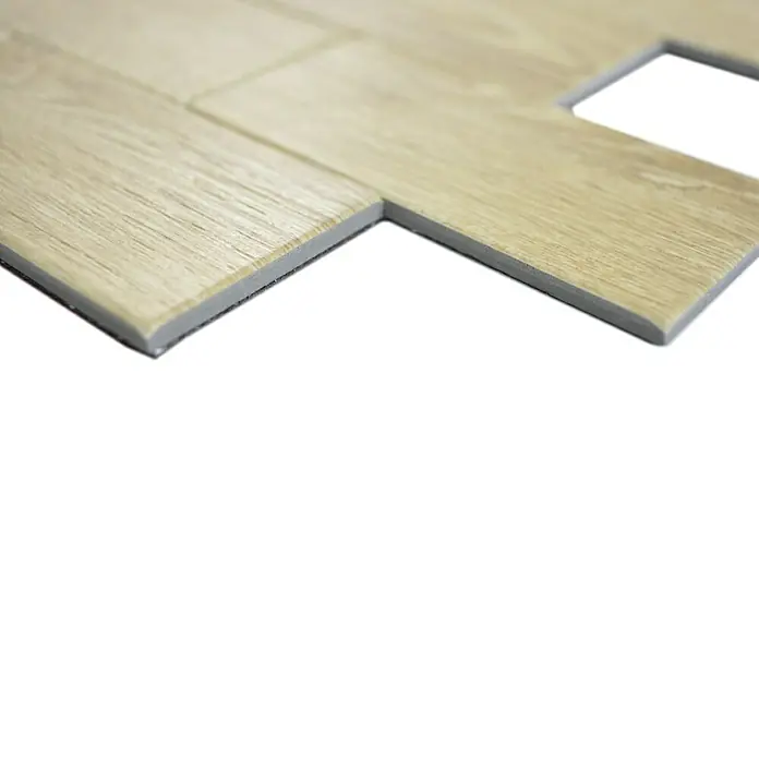 Selbstklebemosaik SAM 4SW6B - 30 x 30 cm, Beige, Matt - Nahaufnahme von selbstklebenden, hellen Vinyl-Bodenfliesen in Holzoptik mit einfacher Installation und attraktivem Design für jeden Raum.