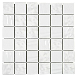 Mozaik pločica Quadrat CG KN1 (29,5 x 29,5 cm, Bijele boje, Sjaj)