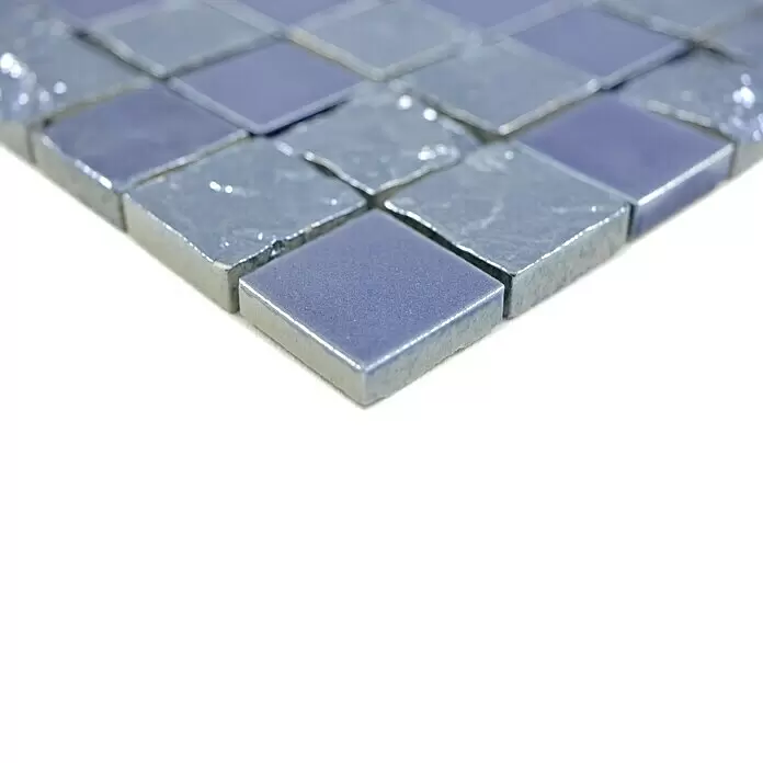 Mosaikfliese Quadrat Gakue CG GA6 - 31,6 x 31,6 cm, Blau, Glänzend - Detailaufnahme