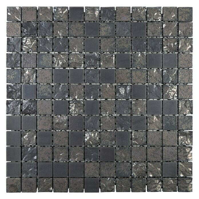 Mosaikfliese Quadrat Sabi CG SB10 (31,6 x 31,6 cm, Schwarz, Matt) | BAUHAUS